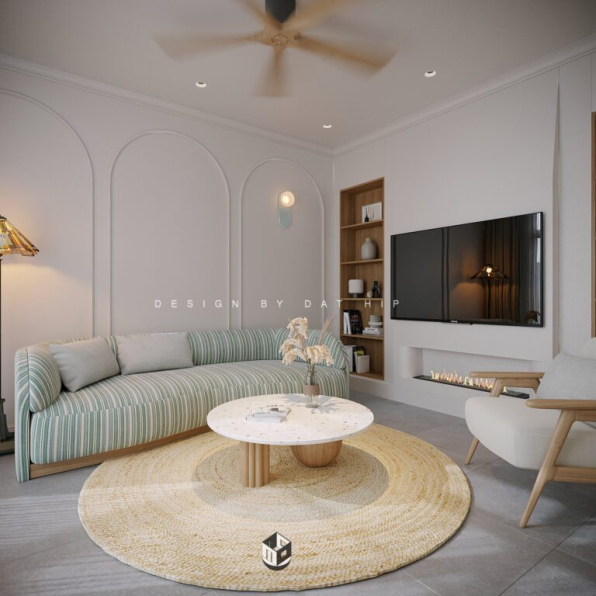 Dat Hip  - 3D Living Room - Kitchen Interior Model Download 