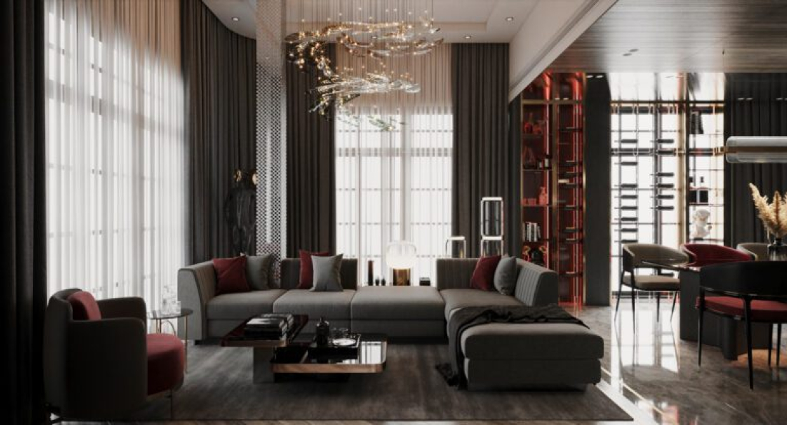 Nguyen Duc Thuan - 3D Living Room - Kitchen Interior Model Download 