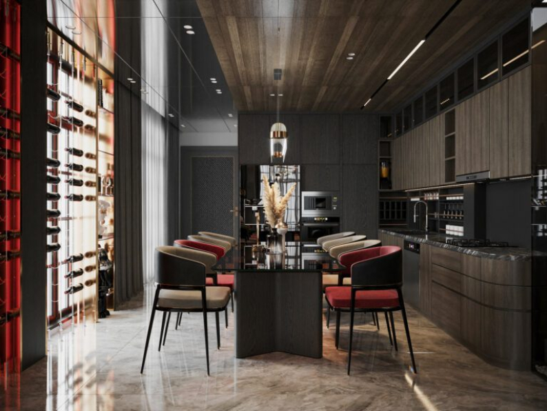 Nguyen Duc Thuan - 3D Living Room - Kitchen Interior Model Download 