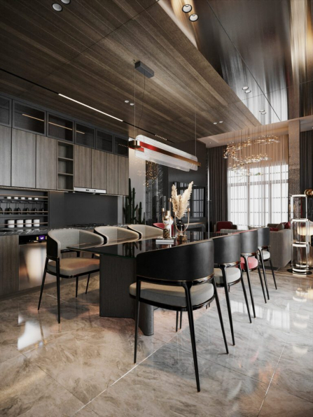 Nguyen Duc Thuan - 3D Living Room - Kitchen Interior Model Download 