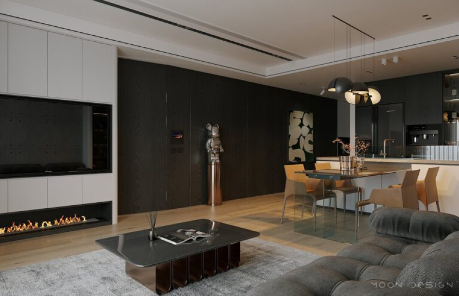 Nguyen Ha - 3D Living Room - Kitchen Interior Model Download 