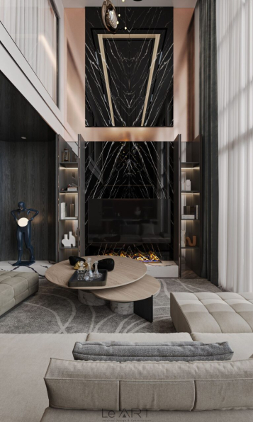 L-Hoang Tin - Free 3D Living Room - Workroom Interior Model Download 