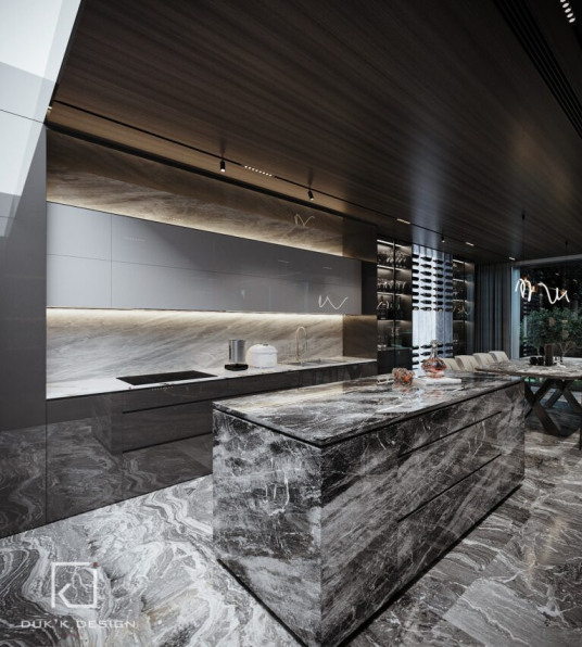 Nguyen Quoc Kien - 3D Living Room - Kitchen Interior Model Download 