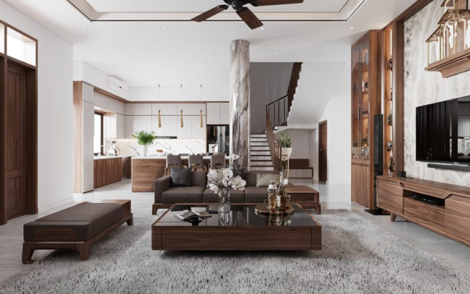 Phan Thanh Duong - 3D Living Room - Kitchen Interior Model Download 