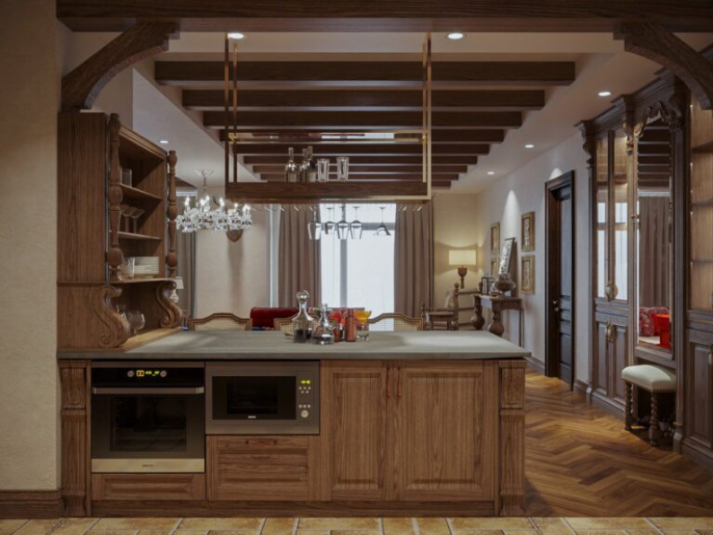 Phuong Tran - 3D Living Room - Kitchen Interior Model Download