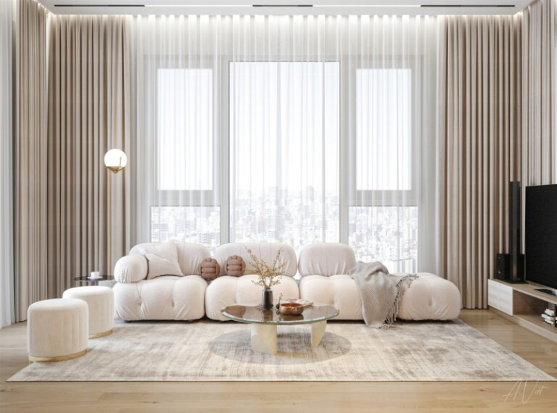 Anh Viet Tran - 3D Living Room - Kitchen Interior Model Download 