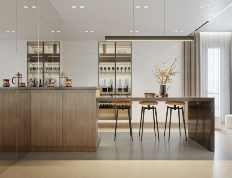 Anh Viet Tran - 3D Living Room - Kitchen Interior Model Download 