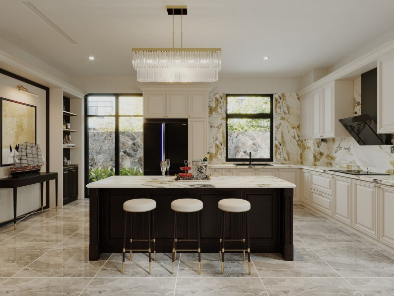 Quang Pham - 3D Living Room - Kitchen Interior Model Download 