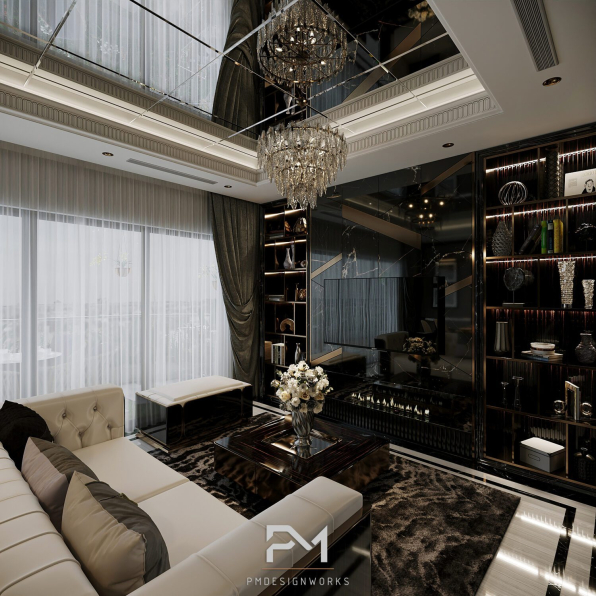 Phong Mai BK - 3D Living Room - Kitchen Interior Model Download 