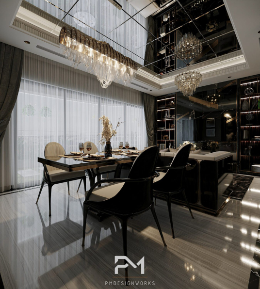 Phong Mai BK - 3D Living Room - Kitchen Interior Model Download 