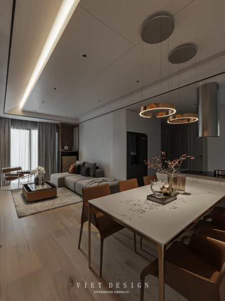 Hoa Tran - 3D Living Room - Kitchen Interior Model Download 