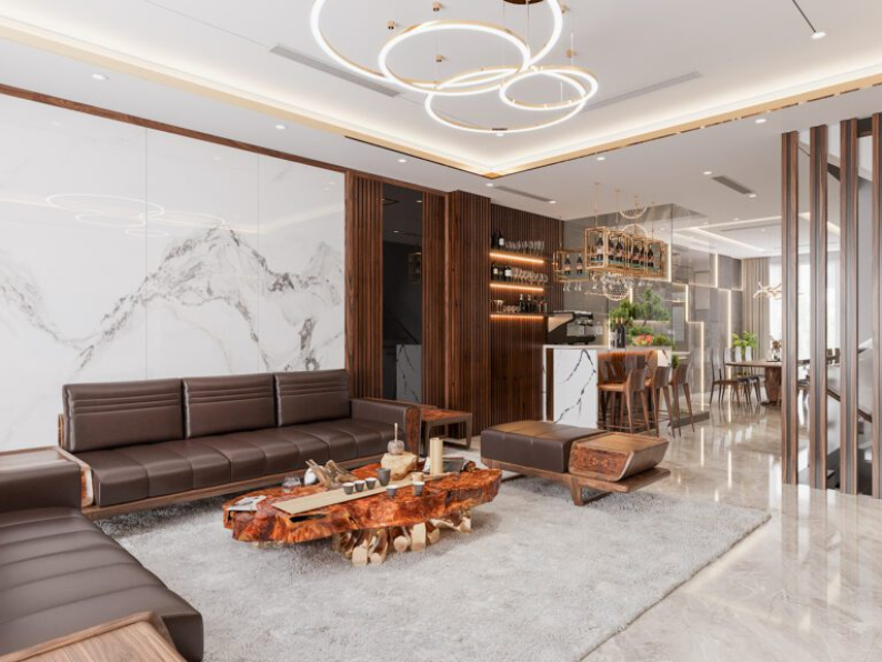 Do Dinh Manh - 3D Living Room - Kitchen Interior Model Download 