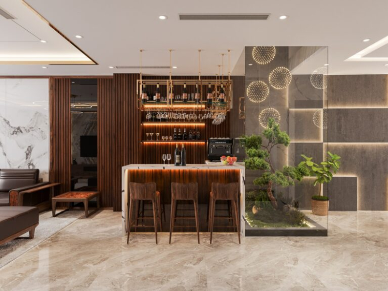 Do Dinh Manh - 3D Living Room - Kitchen Interior Model Download 