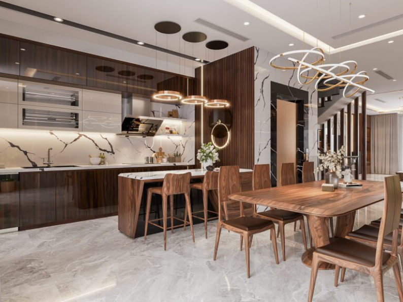 Do Dinh Manh - 3D Living Room - Kitchen Interior Model Download 