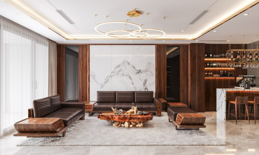 Do Dinh Manh - 3D Living Room - Kitchen Interior Model Download 