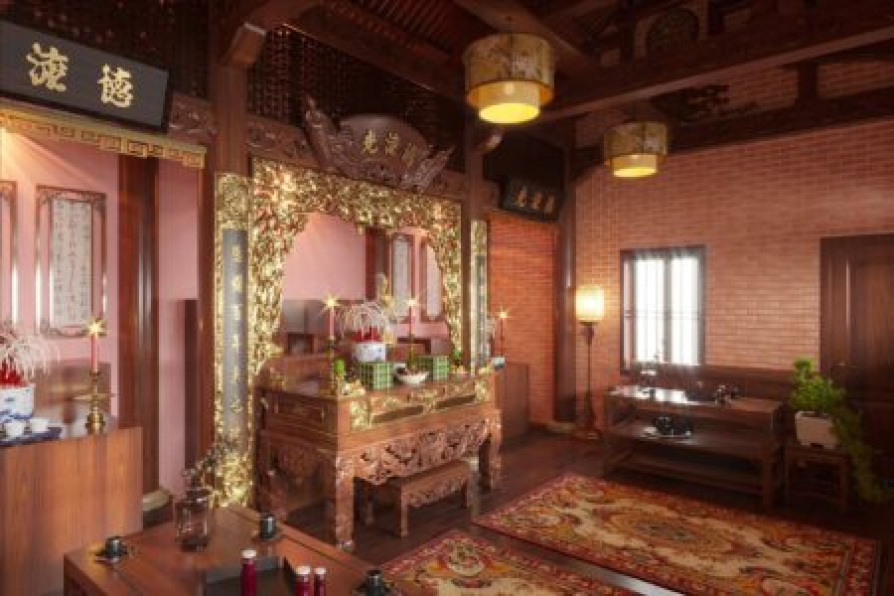 NV Khiem - Free 3D Altar Room Interior Model Download