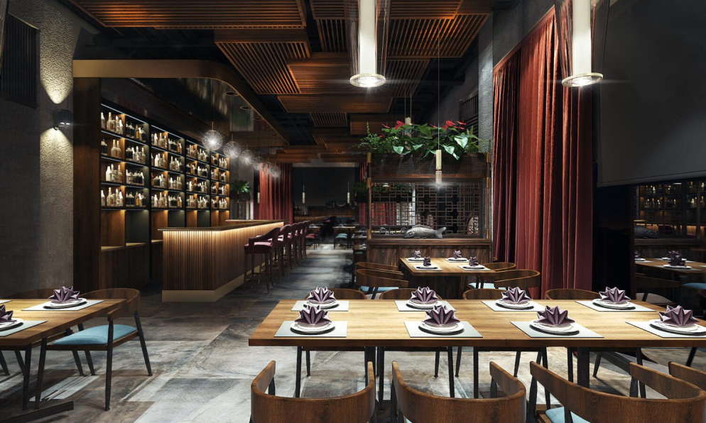 Huy Bui - Download Free Restaurant Interior Model 