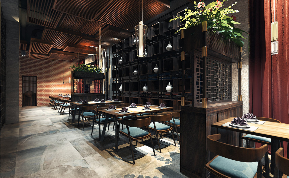 Huy Bui - Download Free Restaurant Interior Model 