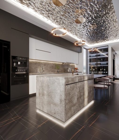 Tran Quang Sang - 3D Living Room - Kitchen Interior Model Download