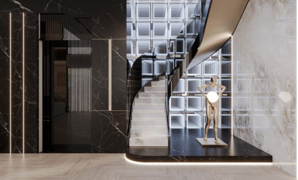 Tran Quang Sang - 3D Living Room - Kitchen Interior Model Download