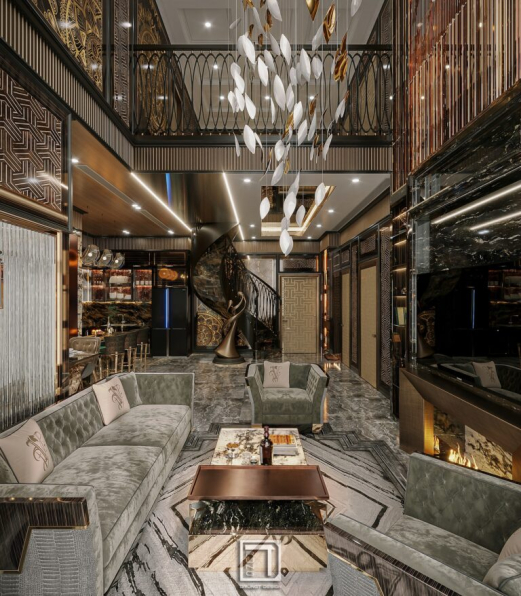 Ng Duc Trung - 3D Living Room - Kitchen Interior Model Download 