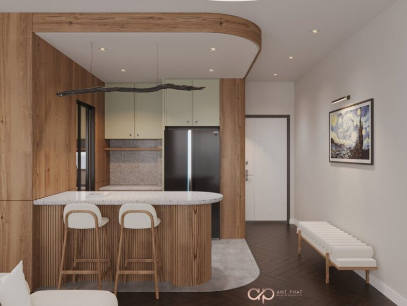 Bui Khong Bay - 3D Living Room - Kitchen Interior Model Download 