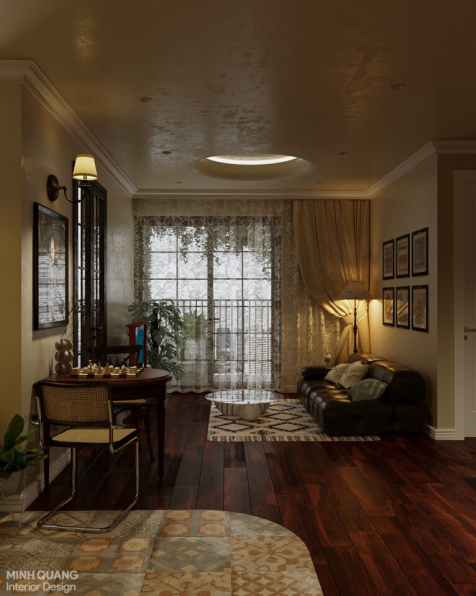 Nguyen Minh Quang - 3D Living Room - Kitchen Interior Model Download 