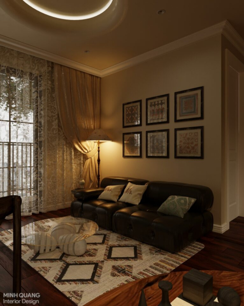 Nguyen Minh Quang - 3D Living Room - Kitchen Interior Model Download 