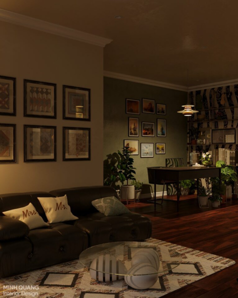 Nguyen Minh Quang - 3D Living Room - Kitchen Interior Model Download 