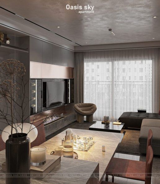 Hoang Dao Ngoc - 3D Living Room - Kitchen Interior Model Download