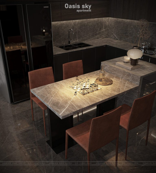 Hoang Dao Ngoc - 3D Living Room - Kitchen Interior Model Download