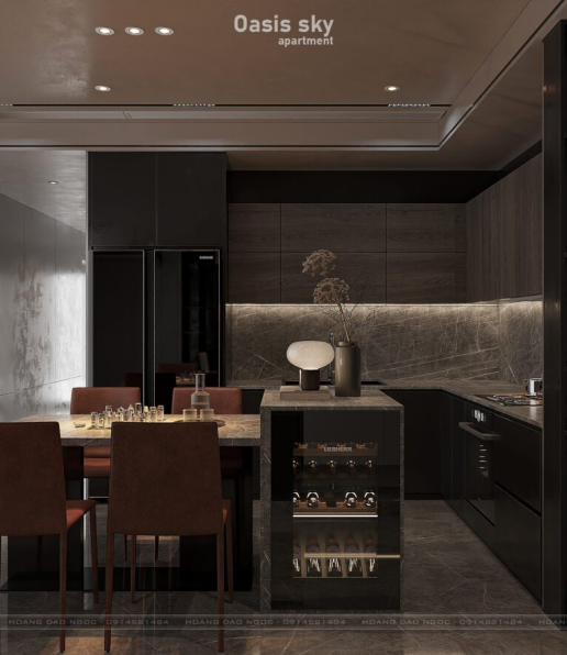 Hoang Dao Ngoc - 3D Living Room - Kitchen Interior Model Download