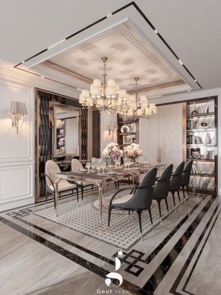 Dam Quang Trung - 3D Dining Room - Kitchen Interior Model Download 