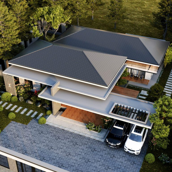Lai Chung - Free 3D Garden Villas Exterior Model Download 