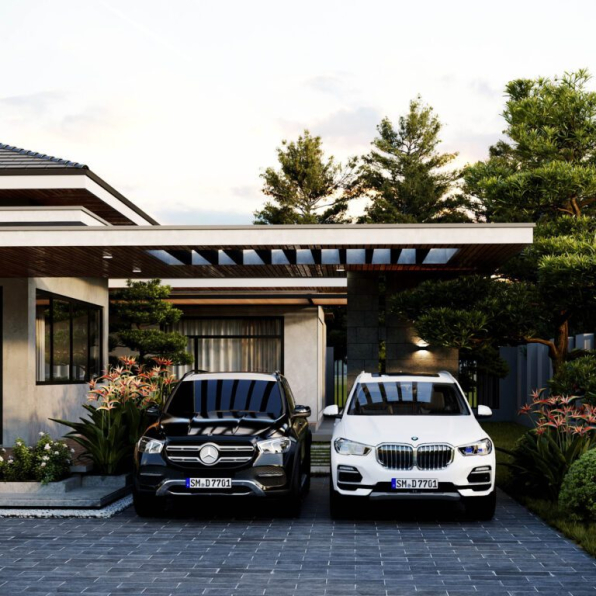 Lai Chung - Free 3D Garden Villas Exterior Model Download 