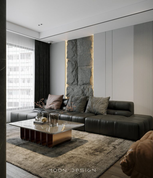 Trung Nghia - 3D Living Room - Kitchen Interior Model Download