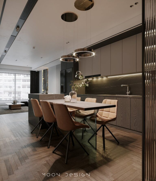 Trung Nghia - 3D Living Room - Kitchen Interior Model Download