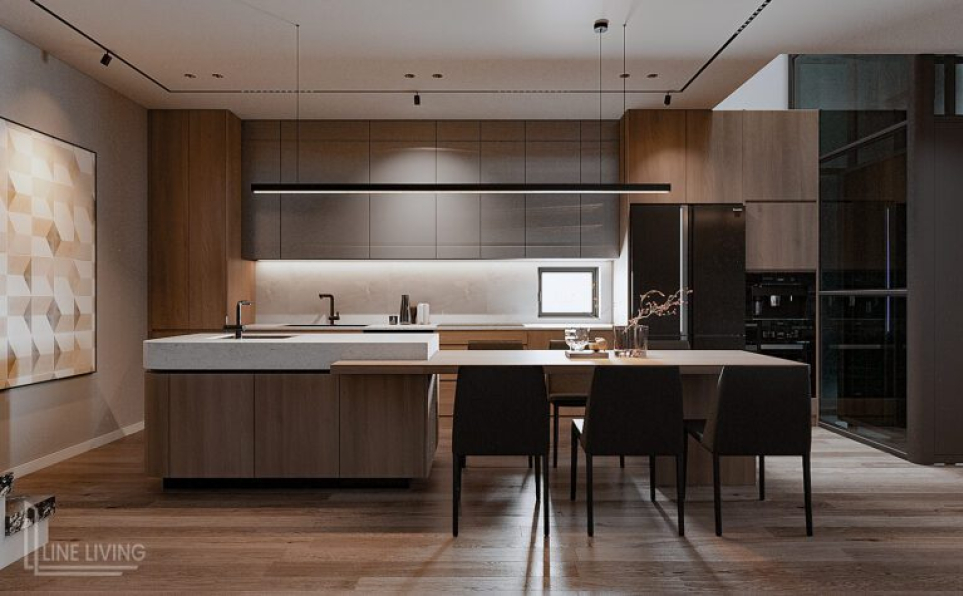  Nghiep Vu - 3D Living Room - Kitchen Interior Model Download