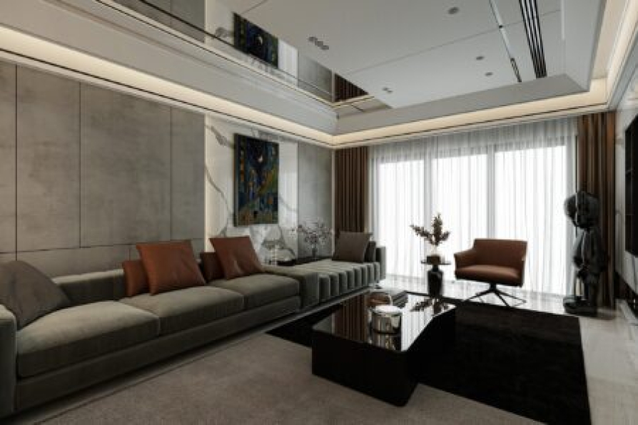 Quyen Linh - 3D Living Room - Kitchen Interior Model Download 