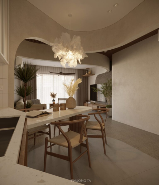 Phuong Ta - 3D Living Room - Kitchen Interior Model Download 