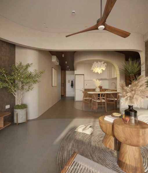 Phuong Ta - 3D Living Room - Kitchen Interior Model Download 