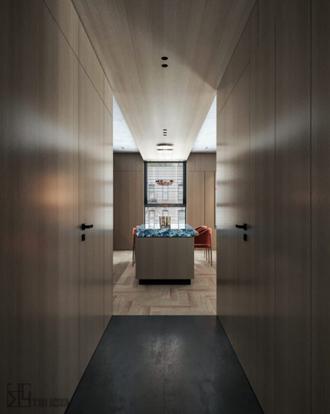 Anh Tehu - 3D Living Room - Kitchen Interior Model Download 