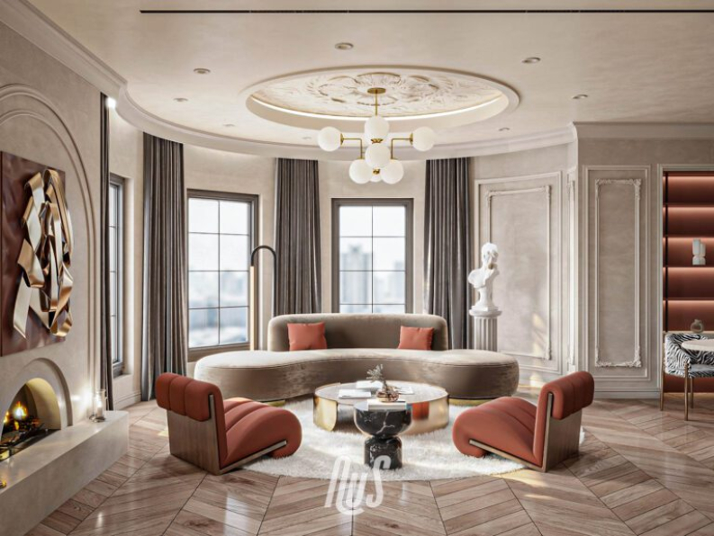 Thu Van - 3D Living Room - Kitchen Interior Model Download