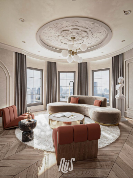 Thu Van - 3D Living Room - Kitchen Interior Model Download