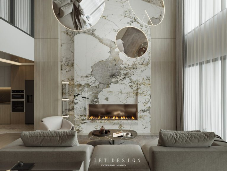 Hoa Tran - 3D Living Room - Kitchen Interior Model Download 