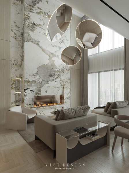 Hoa Tran - 3D Living Room - Kitchen Interior Model Download 