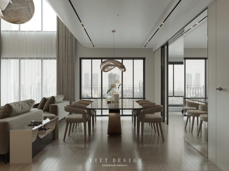 Hoa Tran - 3D Living Room - Kitchen Interior Model Download 