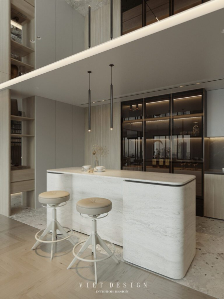 Hoa Tran - 3D Living Room - Kitchen Interior Model Download 