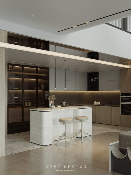 Hoa Tran - 3D Living Room - Kitchen Interior Model Download 