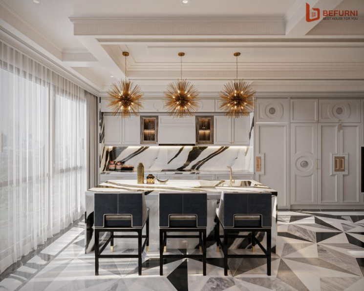 Tuan An - 3D Living Room - Kitchen Interior Model Download